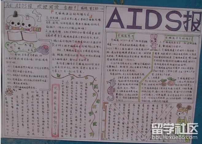 一年級預防艾滋病日手抄報2017