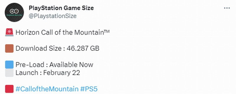《地平線：山之召喚》已開啟預載 所需空間46.2GB