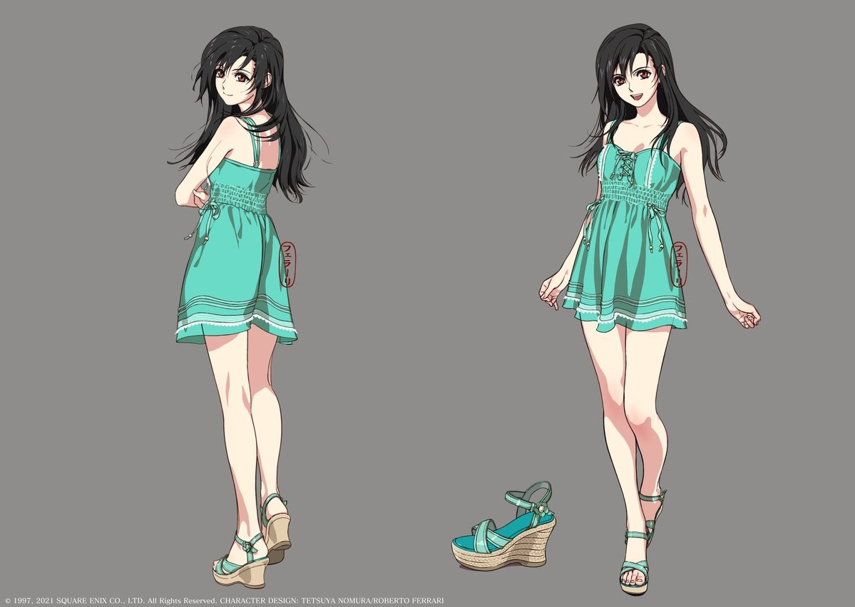 《最終幻想7重制版》兒童蒂法設定圖 連衣裙天真可愛