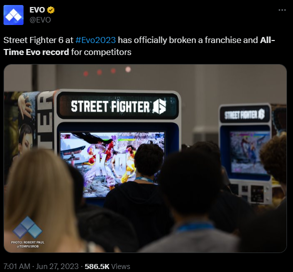 格鬭大賽EVO官方宣佈《街霸6》注冊選手創歷史記錄 大幅超過5代