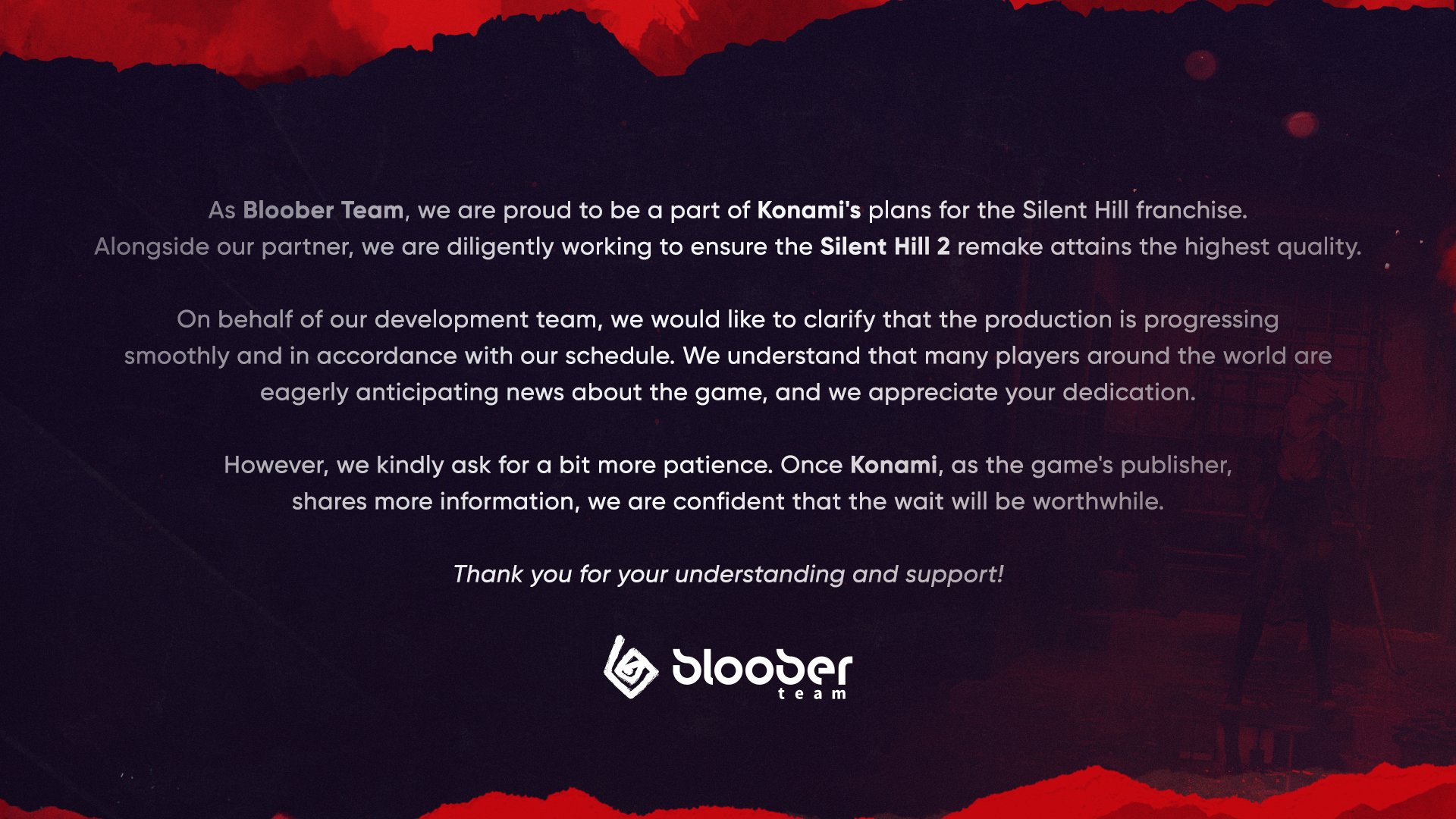 BIoober Team針對《寂靜嶺2重制版》發佈公告