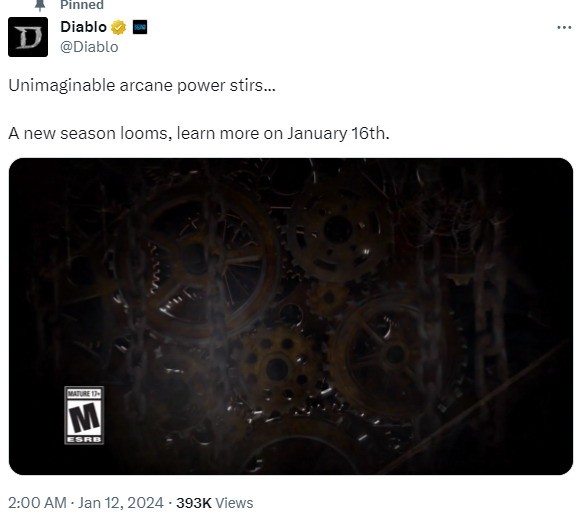 《暗黑破壞神4》第三賽季情報將於1月19日公佈