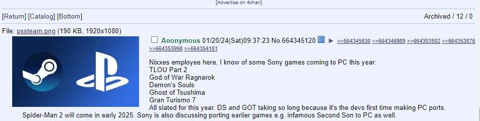 傳聞：索尼有大量遊戯將登陸PC 包括《最後的生還者2》