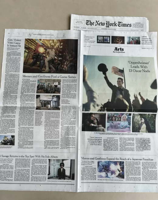 《紐約時報》刊登整版《如龍8》廣告 銳評或爲“日版”GTA