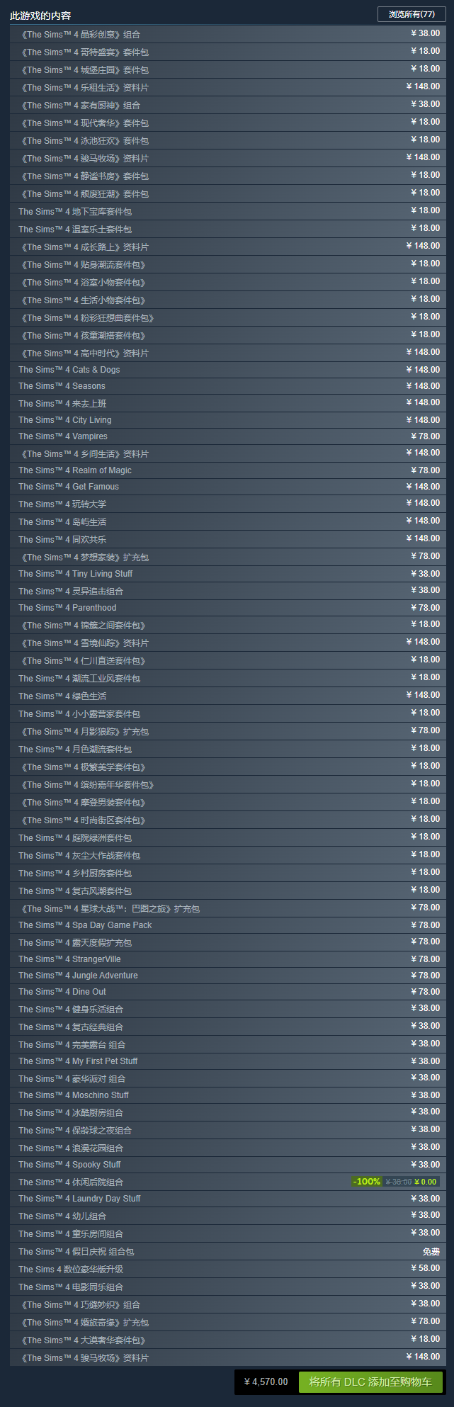 《模擬人生4》Steam各DLC國區售價永降 本躰免費遊玩