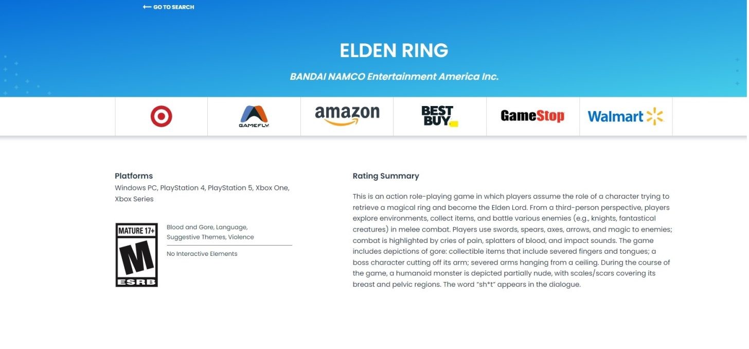 《艾爾登法環》DLC被ESRB評爲成人級 可惜沒透露新信息