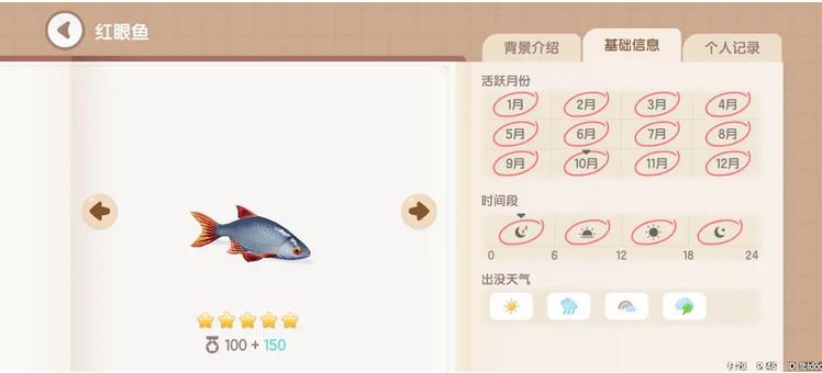 《心動小鎮》紅眼魚釣魚時間地點分享