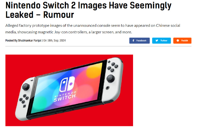 某紅書出口轉內銷？疑似任天堂Switch2新機外觀曝光！