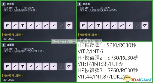 刀劍神域奪命兇彈全工具技能及武器屬性分析