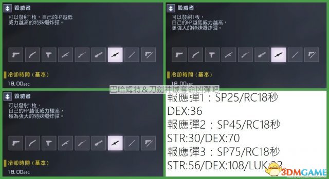 刀劍神域奪命兇彈全工具技能及武器屬性分析