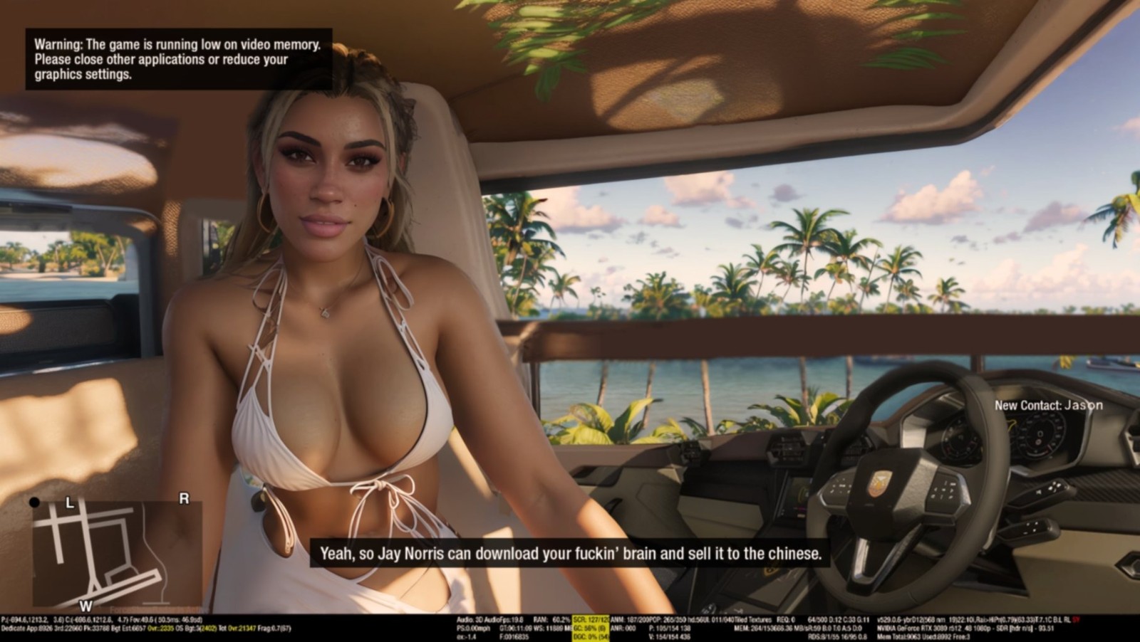 《GTA6》新截圖疑似泄露 比基尼美女太性感了！