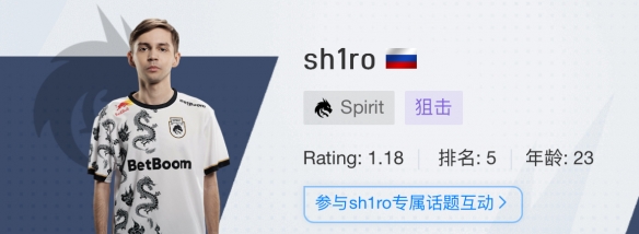 CSGO2024上海majorSpirit戰隊選手名單