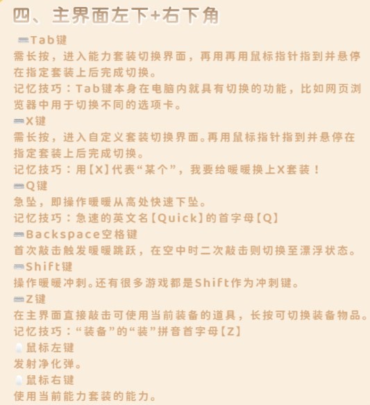 《無限暖暖》pc端按鍵功能介紹