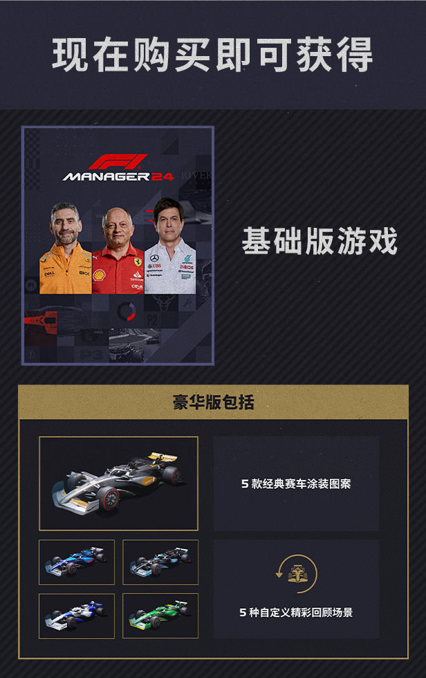 《F1車隊經理2024》游戲豪華版內容介紹