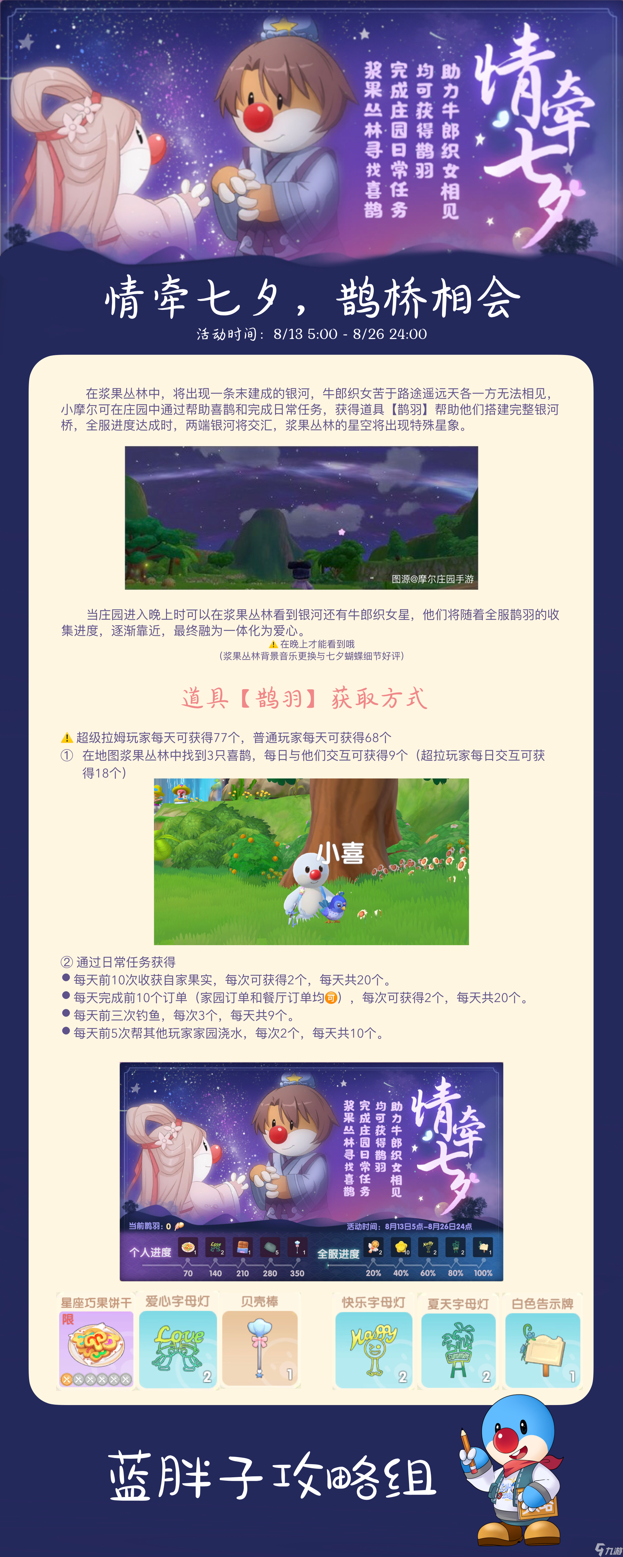 摩爾莊園【活動攻略】——情牽七夕，鵲橋相會