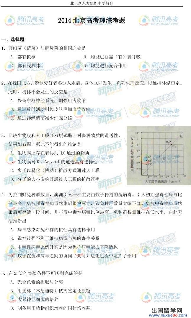 2023年北京高考理論綜合真題及答案分析