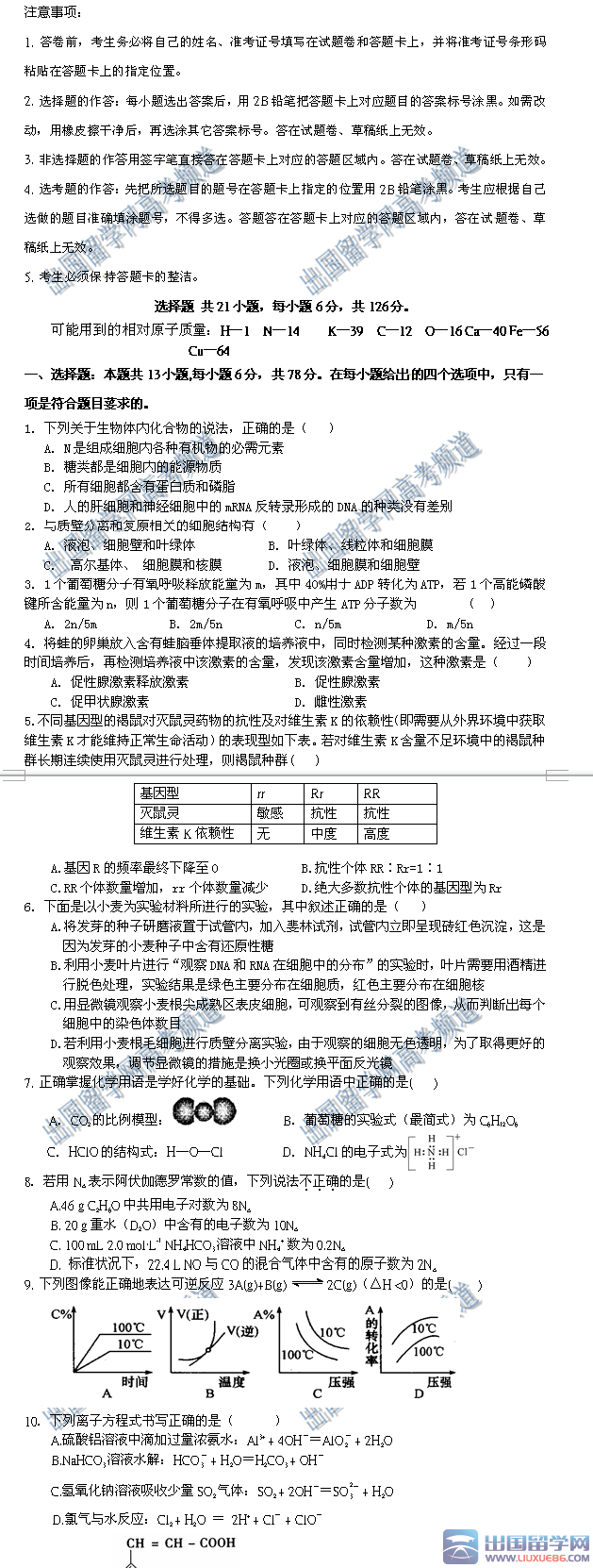 2023年江蘇綜合高考模擬試題及答案