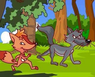 狼和狐貍去野外散步,突然,狼拉著狐貍說:“看,那邊有一只兔子