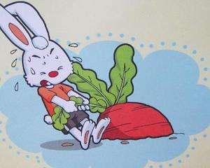 兔子發現胡蘿卜比以前甜,特別好吃,知道如何分享的味道很甜