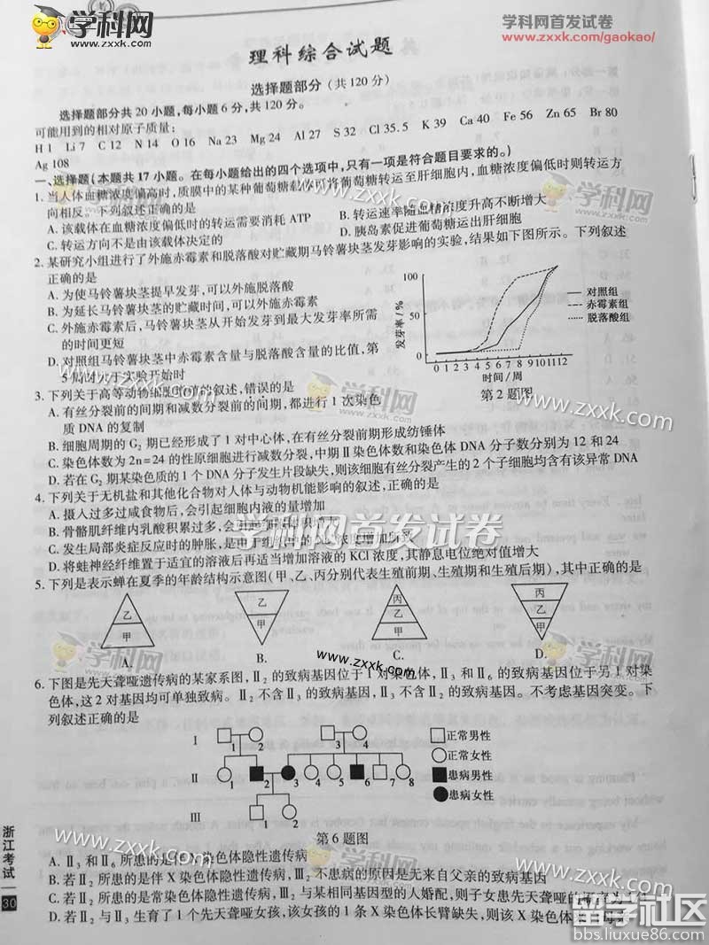 云煙高考2023年浙江理綜高考試題及答案