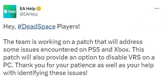 《死亡空間：重制版》優化補丁正在開發中 PC可關閉VRS