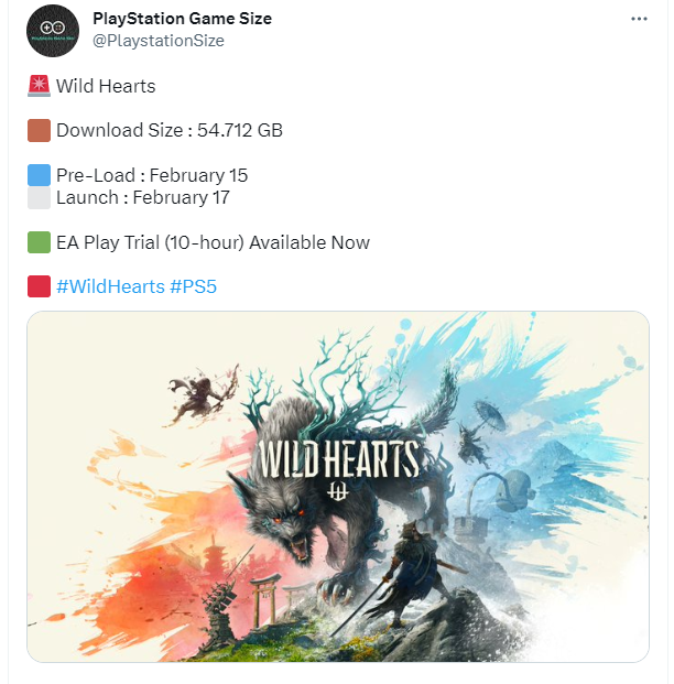 《狂野之心》PS5版容量曝光 2月15日開始預載