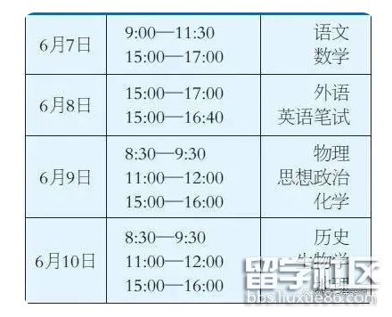 2023年天津高考科目考試時間表