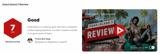 《死亡島2》ign評分等級介紹
