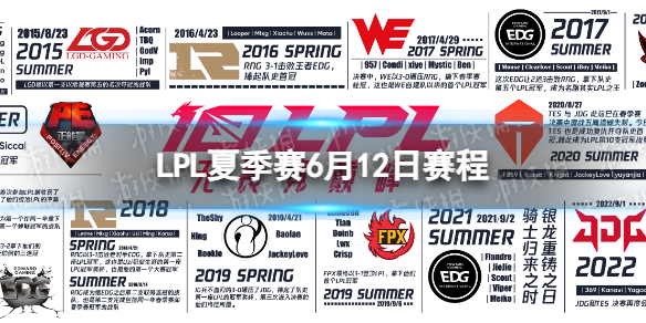LPL夏季賽6月12日賽程 2023LPL夏季賽6月12日首發名單