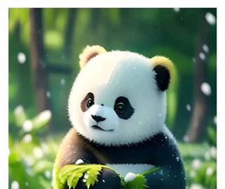 森林里有一只叫幼崽的小熊貓,她非常可愛,開朗活潑