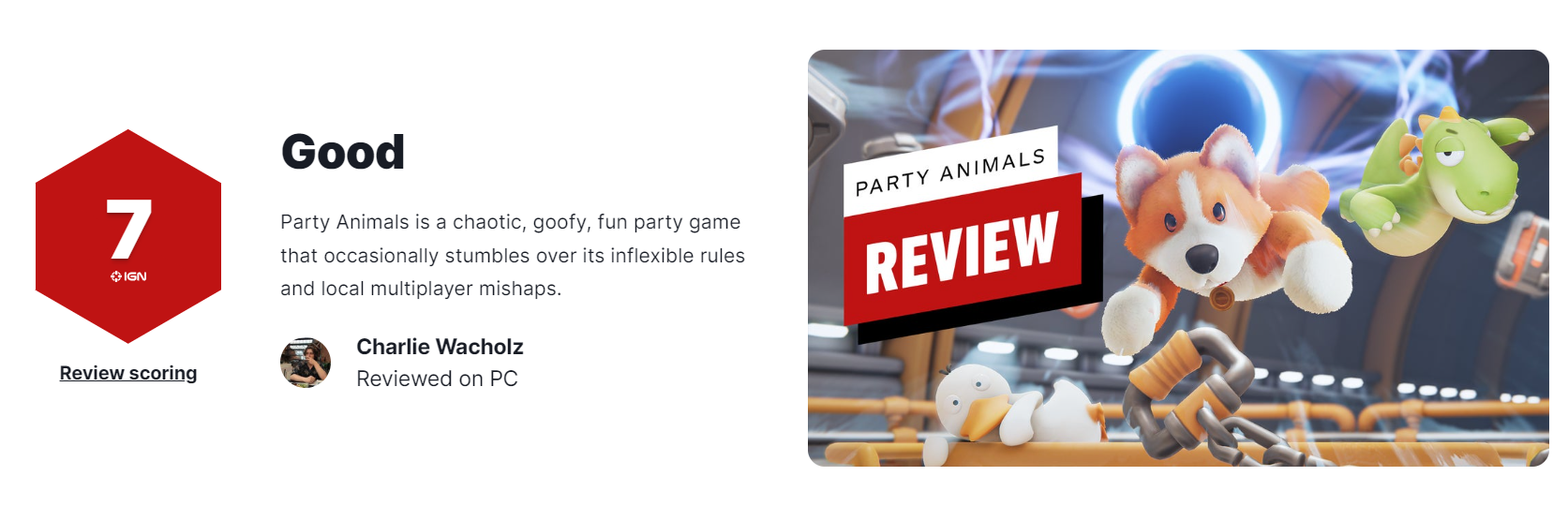 IGN評分:7分 動物派對是一個混亂而有趣的派對遊戯