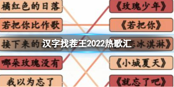 《漢字找茬王》2022熱歌匯 2022年熱歌盤點通關攻略