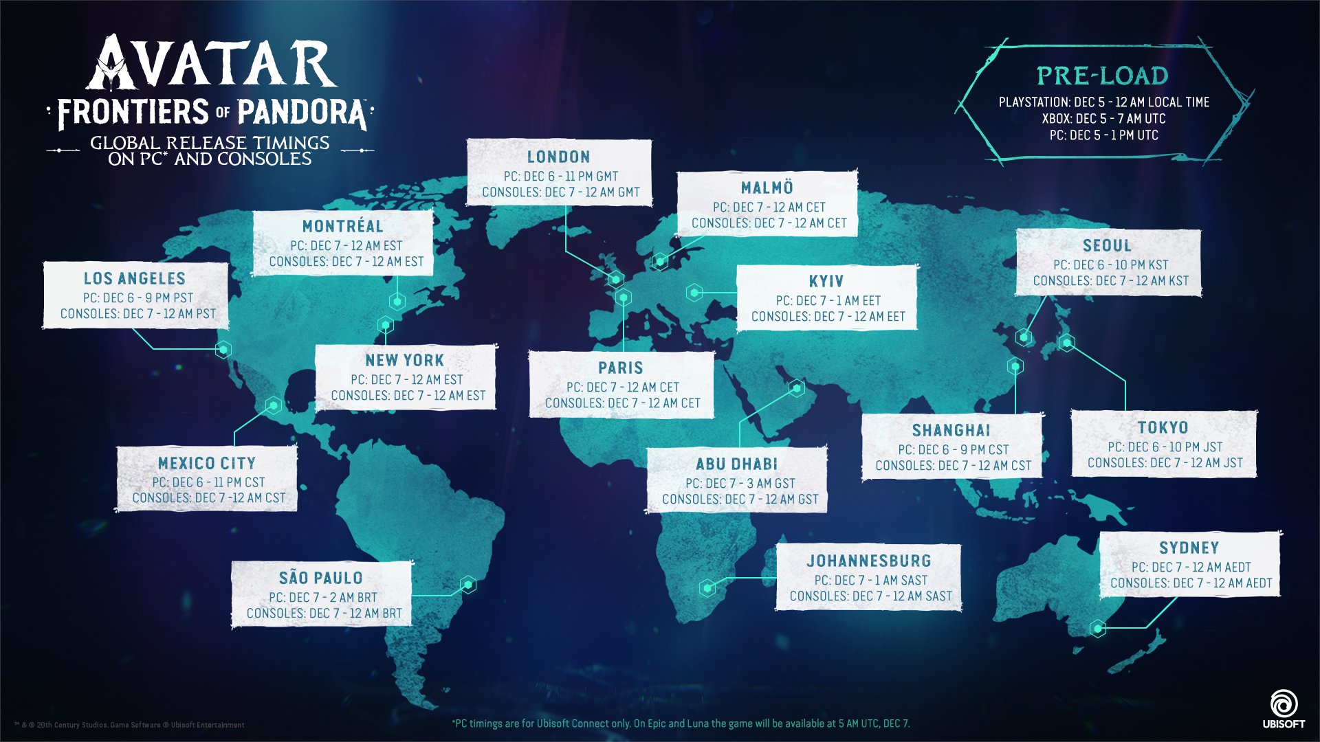 育碧宣佈《阿凡達:潘多拉邊境》全球解鎖時間