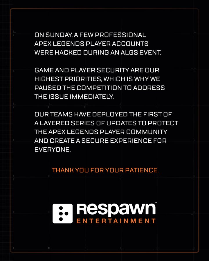 Apex英雄開發者重生工作室黑客入侵事件發表聲明