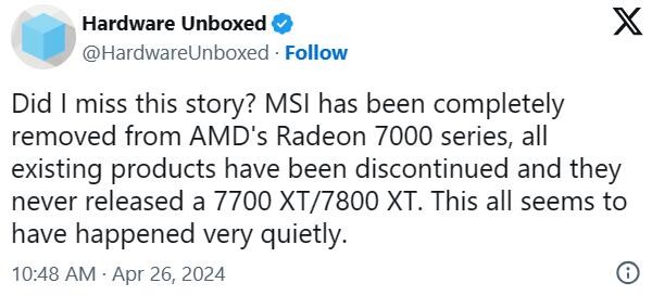 MSI完全停止AMDD生産 Radeon顯卡