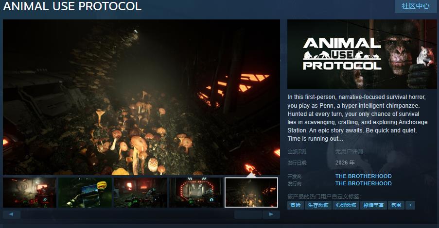 第一人稱生存恐怖遊戯《動物使用協議》Steam頁麪發佈