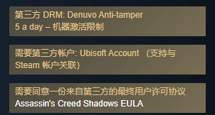 《刺客信條:影子》確認與育碧賬號相關要求