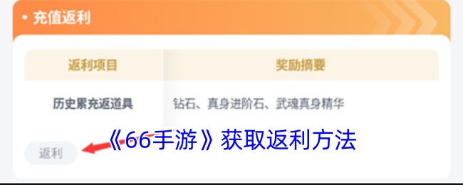 《66手游》獲取返利方法