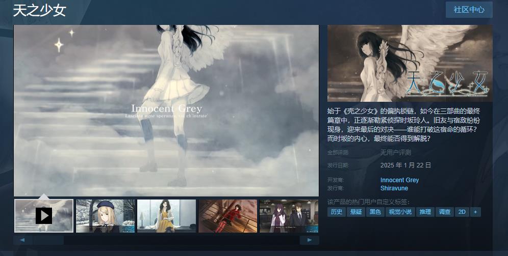 《天之少女》1月22日登陸Steam