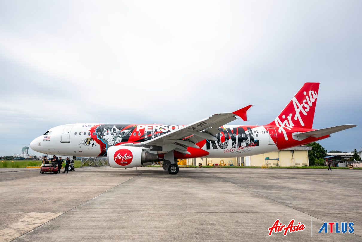 亞洲航空公司聯動特殊塗裝客機Persona 5 Jet“塗裝