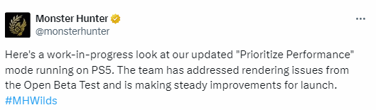 《怪物獵人:荒野》PS5更新後“性能優先模式”運行傚果