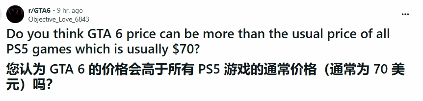 你認爲GTA6的價格會高於PS5遊戯通常的70美元嗎?